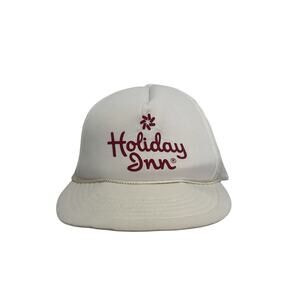 Vintage 1970s Holiday Inn Trucker Hat Foam Mesh Snapback Rope Cap